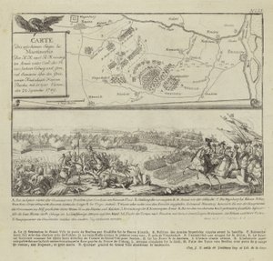 Mapa e ilustração mostrando a batalha de Rymnik