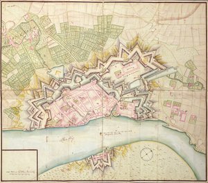 Mapa de Dusseldorf, 1736 de German School