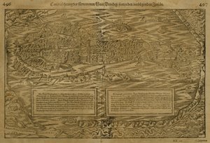 Mapa de Veneza, por Sebastian Munster (1488-1552) publicado em Basileia, c.1560