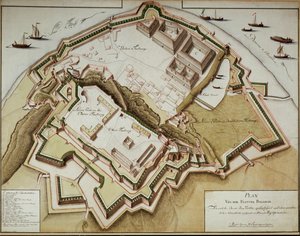 Mapa da fortaleza de Belgrado após a sua conquista pelo marechal-de-campo Gideon Freiherr von Laudon ... de German School