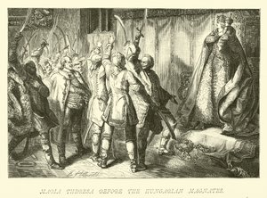 Maria Theresa antes dos magnatas húngaros de German School