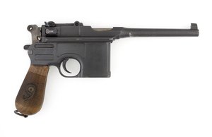 Mauser C96 pistola auto-carregadora de 9 mm, modelo Export convertido em Parabellum de 9 mm (pistola, auto-carregadora, Mauser, conversão C96 de 9 mm) de German School