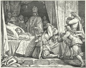 Maximilian II Emmanuel, Eleitor da Baviera, no leito da morte de seu filho Joseph Ferdinand de German School