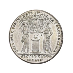 Medalha em comemoração a Wellington e Blücher em Waterloo de German School