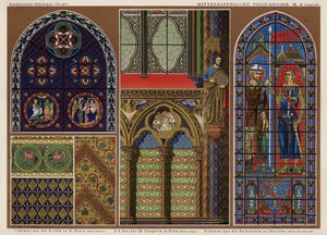 Vitrais medievais franceses: Igreja de Saint Denis, Paris; Sainte Chapelle, Paris; Catedral de Chartres (cor litho) de German School