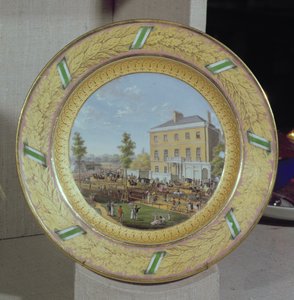 Prato de Meissen, decorado com uma cena de Apsley House, c.1818 (porcelana)