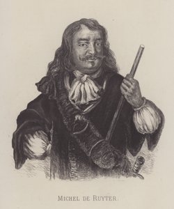 Michiel de Ruyter, almirante holandês (litho) de German School