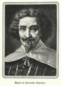 Miguel de Cervantes Saavedra, romancista espanhol (litho) de German School
