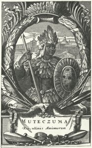 Montezuma II, Imperador Asteca (gravura) de German School