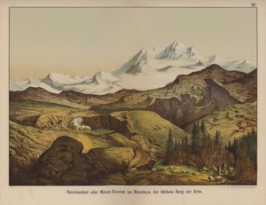 Monte Everest, a montanha mais alta da Terra (cor litho) de German School