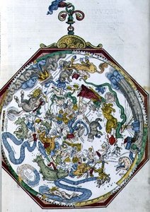 Sra. 1517 As posições das constelações nos céus do norte, ilustração de 