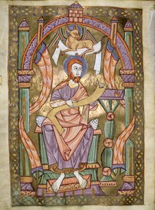 Czart 1207 IV fol CXIXv São Lucas Evangelista, da Evangeliarium da Catedral de Plock, c.1075 de German School
