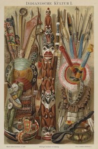 Artefatos culturais nativos americanos de German School