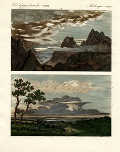 História natural das nuvens (gravura colorida) de German School