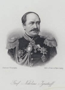 Nikolay Ignatyev, estadista e diplomata russo (gravura) de German School