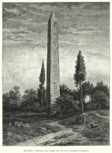 Obelisco do Antigo Templo Egípcio do Sol em Heliópolis (Litho) de German School