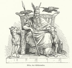 Odin, deus da mitologia nórdica (gravura) de German School