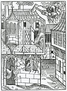 De bostynge ou hauynge confydence in fortune, ilustração da tradução inglesa de Alexander Barclay de &39;The Ship of Fools&39;, de uma edição publicada em 1874 de German School