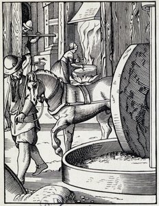 Prensa a óleo - Gravura alemã de German School