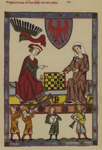 Otto IV, Marquês de Brandenburgo e sua esposa, Hedwig de Holstein (cor litho) de German School