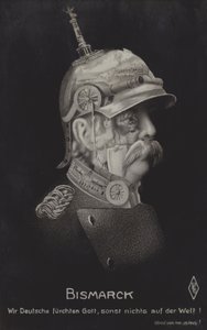 Otto von Bismarck, estadista alemão (foto a p/b) de German School
