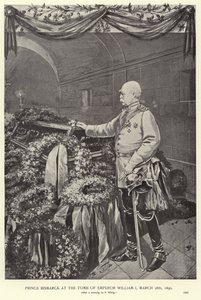 Otto von Bismarck no túmulo do imperador William I