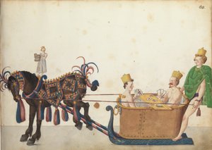 Trenó de concurso no desfile, c.1640 de German School