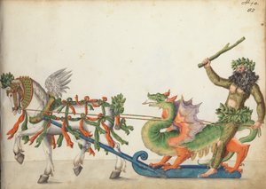 Trenó de concurso no desfile, c.1640 de German School