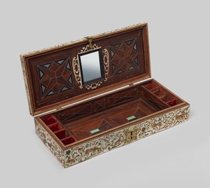 Caixão de casamento em marfim pintado, 1600-99 de German School