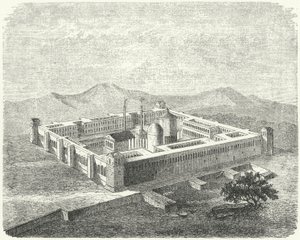 Palácio de Diocleciano em Salona, capital da província romana da Dalmácia (gravura) de German School