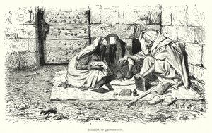 Leitor de palma, Egipto (litho) de German School