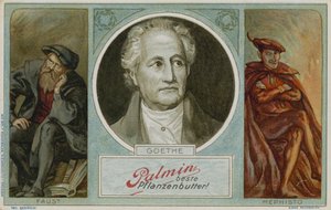 Palmin trade card com uma imagem de Goethe de German School