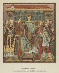 Homenagem ao Santo Imperador Romano Otto III (cor litho) de German School
