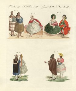 Vestidos peruanos (gravura colorida) de German School