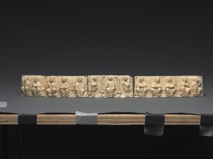 Placa de um altar portátil: Cristo e os apóstolos, vale do Baixo Reno, 1050-1100 de German School