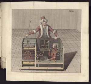 Placa III, Sobre o jogador de xadrez do Senhor de Kempelen e sua réplica, Leipzig e Dresden: Jo. Gottl. Breitkopf, 1789 de German School