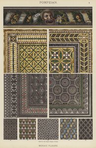 Pompeiano, Mosaico (cor litho) de German School