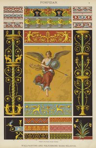 Pompeiano, Pintura de parede e Basso-Relievos policromos (cor litho) de German School