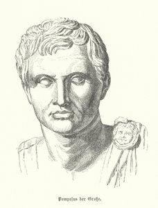 Pompeu o Grande, soldado e político romano (gravura) de German School