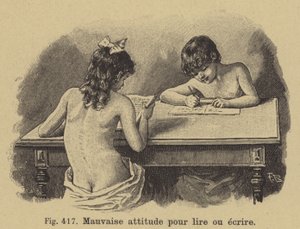 Má postura para leitura e escrita de German School