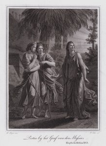 Portia no túmulo de Cristo (gravura) de German School