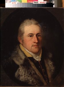 "Retrato de Clemens de Aachen" Retrato de um provavelmente notável ou burguês alemão. Está a usar uma gola de pele. Pintura da escola alemã do século XIX. Museu Estatal de Arte, Tula, Rússia de German School