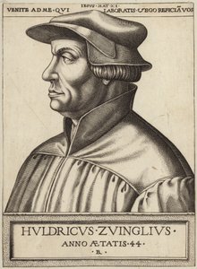 Retrato, de, huldrych zwingli de German School