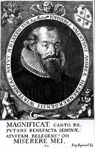 Retrato de Johann Valentine (b.1586) de Herrenberg e Wurtemberg, gravado por Iorg Rijmmel, 17 de agosto de 1628