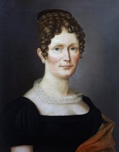 Retrato de Johanna Christiane Schumann (1767-1836), mãe do compositor alemão Robert Schumann (1810-1856), pintura do início do século XIX de artista desconhecido de German School