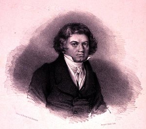 Retrato de Ludwig van Beethoven (1770-1827) gravado por Faustin Herr (litho) de German School