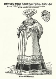 Retrato de Sibylle, Duquesa da Saxônia (gravura) de German School
