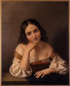 Retrato de uma jovem mulher, 1801-1900 de German School