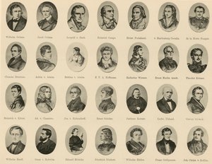Retratos de Alemães famosos de Ritter vom Deutschen Geiste (litho) de German School