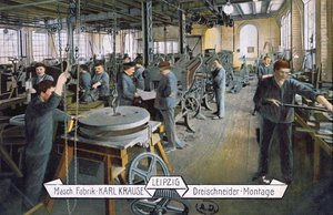 Postal retratando a fábrica Karl Krause em Leipzig, c.1905 (foto colorida) de German School